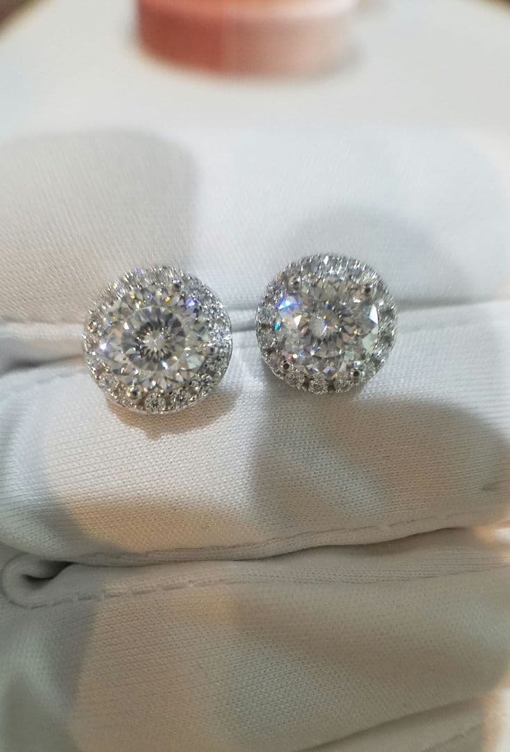 セット割♡N.！最高級モアサナイト　100面カット　ヘイローピアス