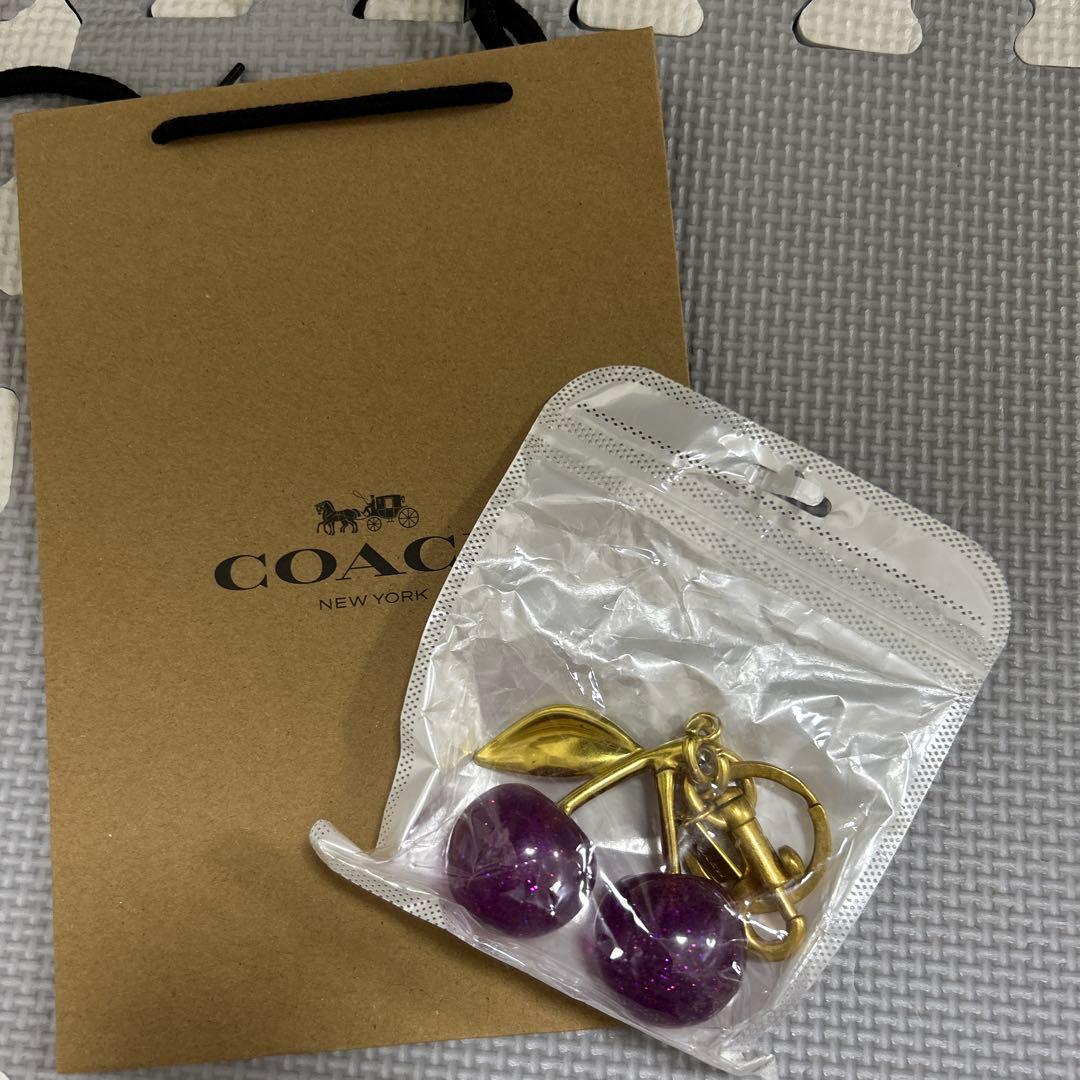 新品★coachチェリー バッグチャーム　キーホルダー