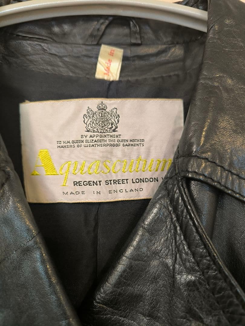 【希少】英国製 アクアスキュータム レザートレンチコート ヴィンテージ