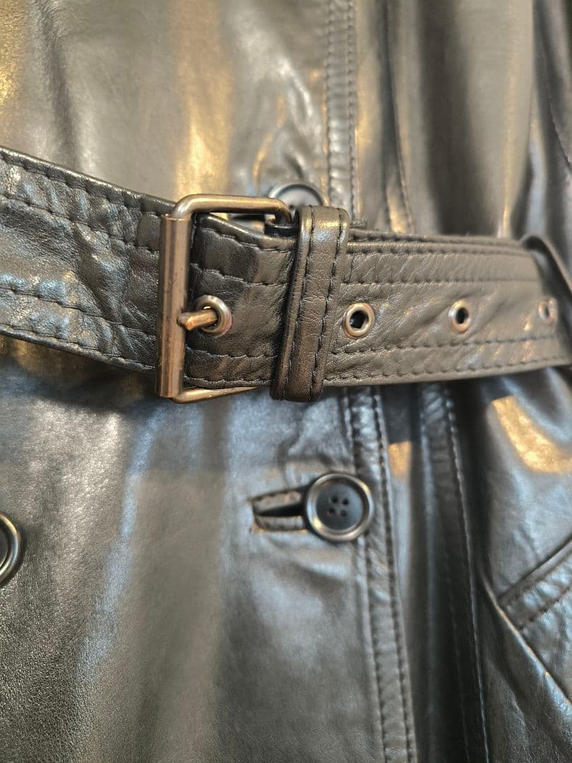 【希少】英国製 アクアスキュータム レザートレンチコート ヴィンテージ