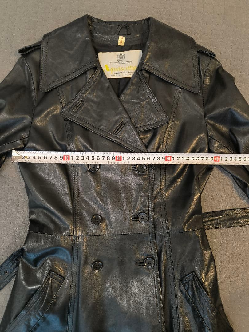 【希少】英国製 アクアスキュータム レザートレンチコート ヴィンテージ