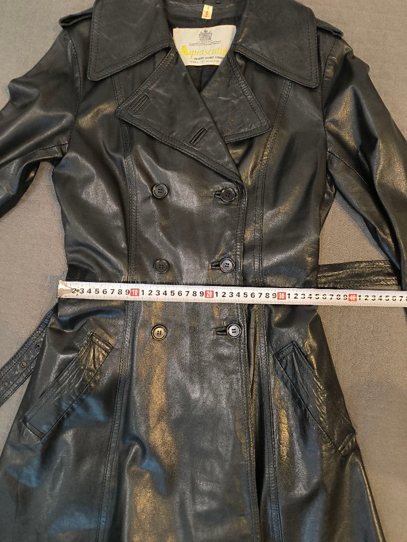 【希少】英国製 アクアスキュータム レザートレンチコート ヴィンテージ