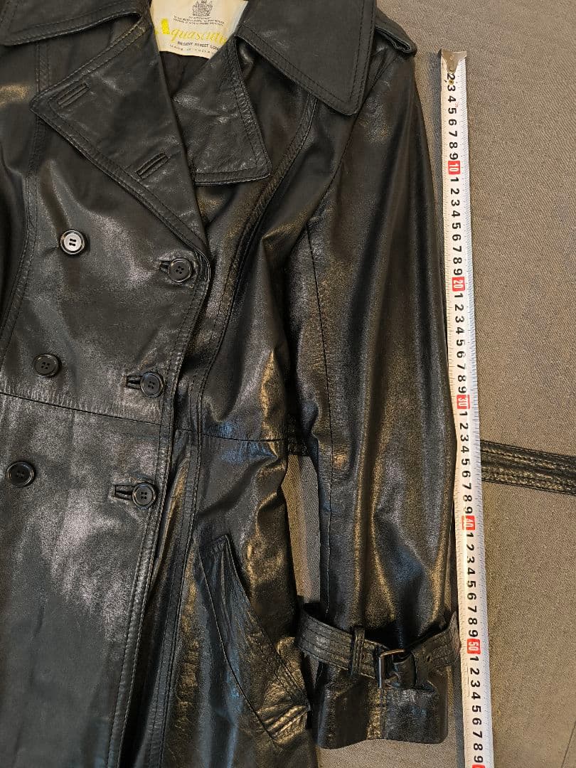 【希少】英国製 アクアスキュータム レザートレンチコート ヴィンテージ