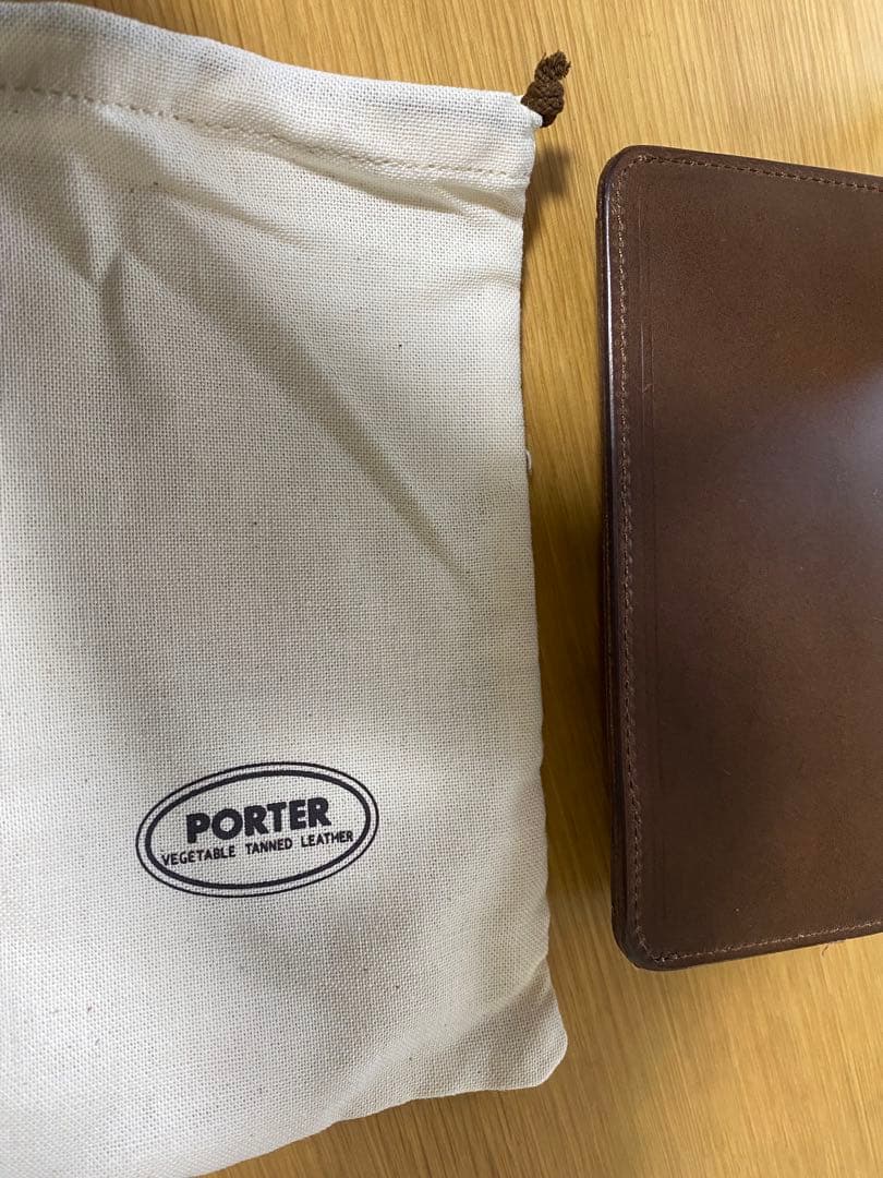 PORTER 植物タンニンレザー 長財布 ブラウン