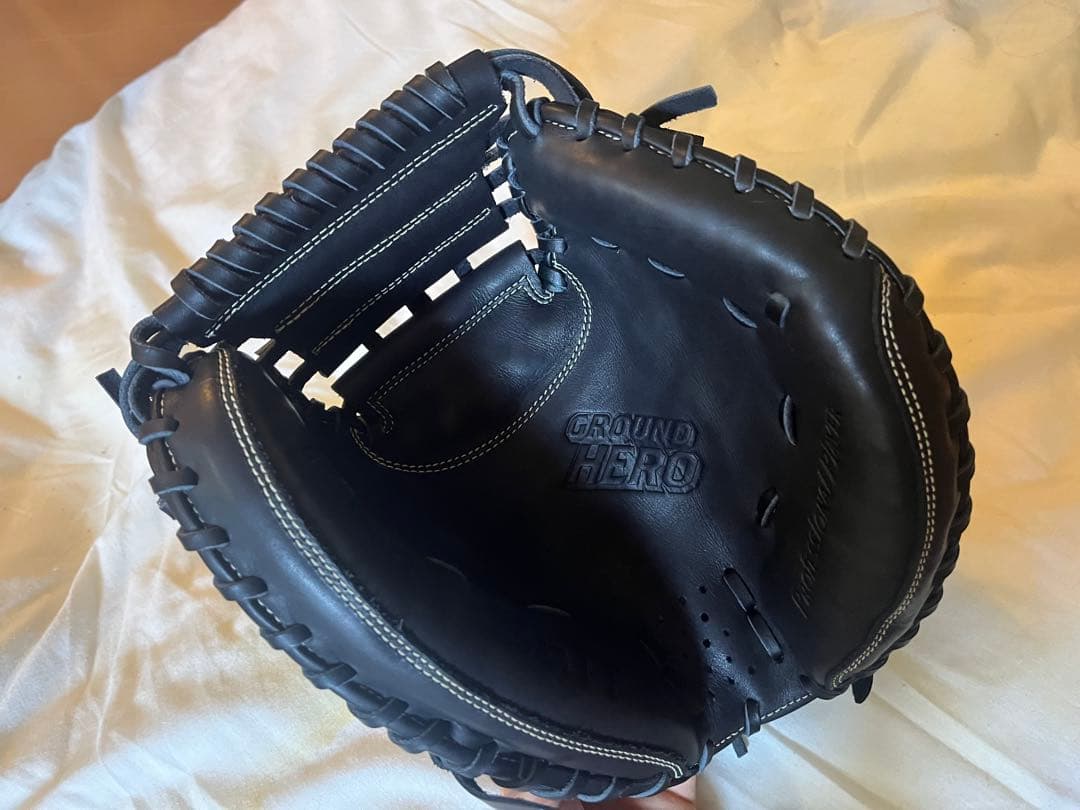 【特大SALE】ZETT GROUND HERO 黒グローブ キャッチャーミット