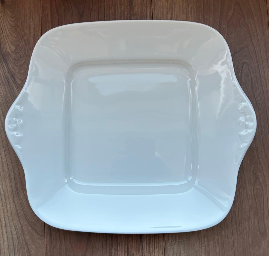  白色　約24cm角の四角皿 箱付き　6個セット
