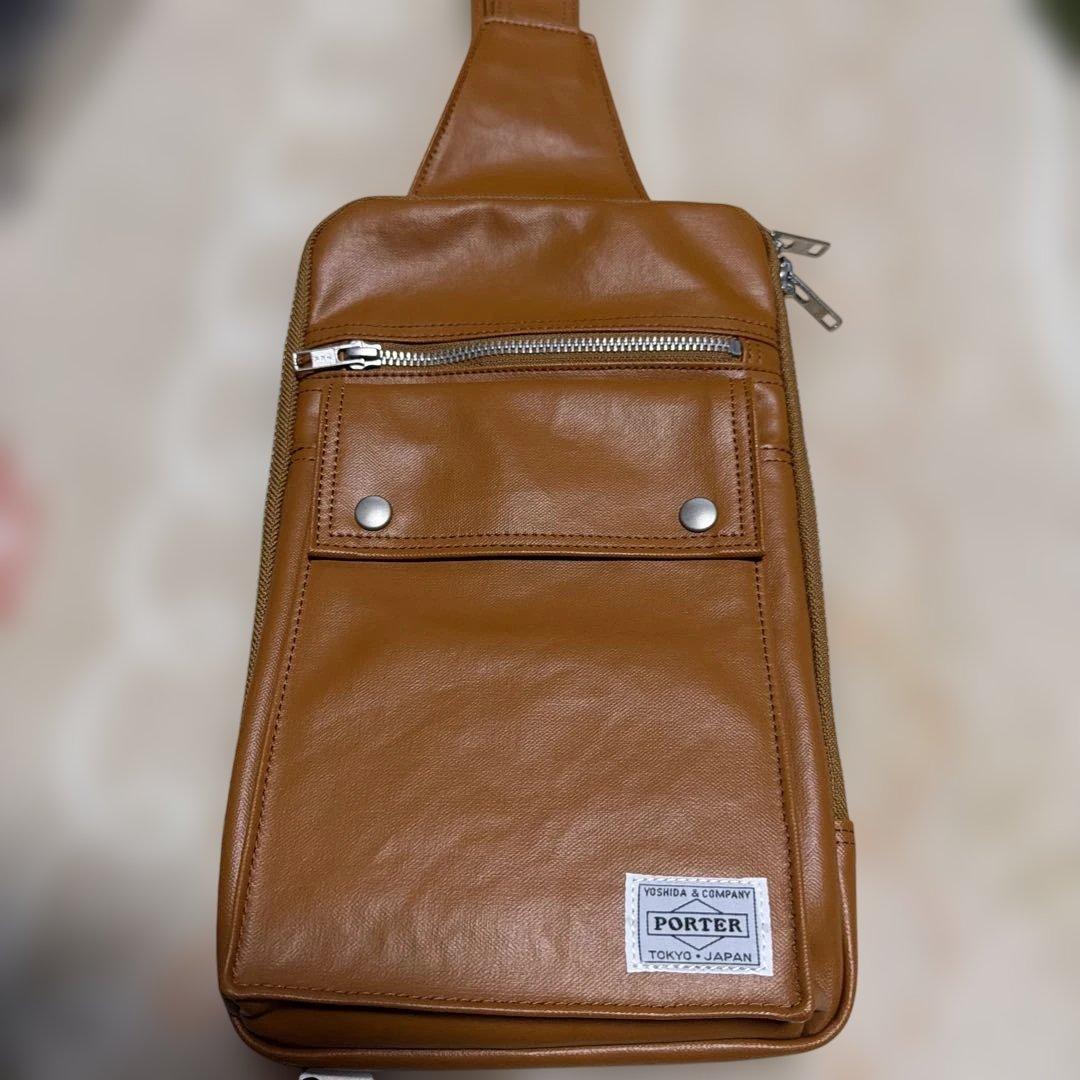 【新品未使用】PORTER ポーター　フリースタイル ボディバッグ　キャメル