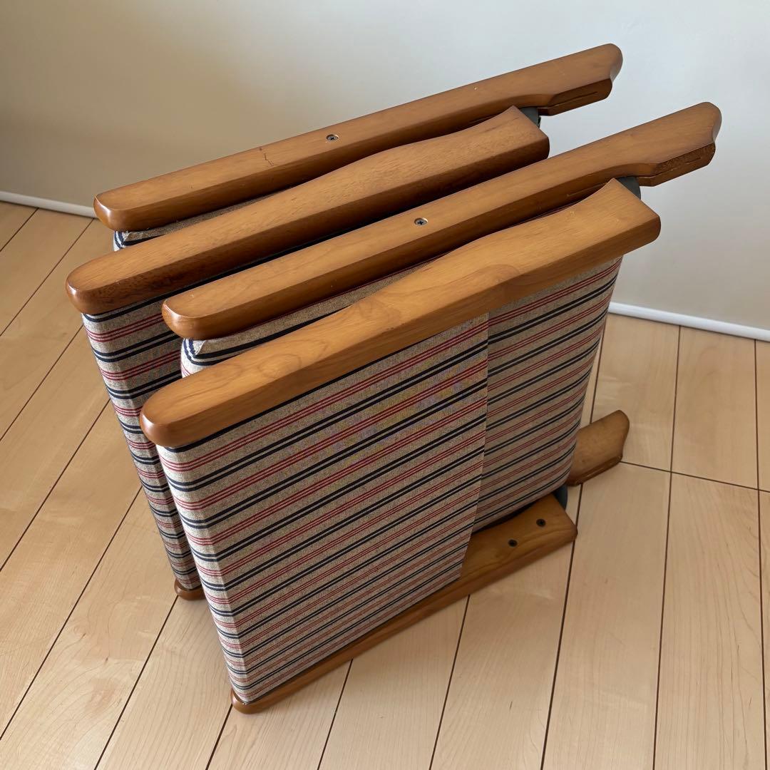 折り畳み 回転 木製座椅子 和モダン ２点セット 和座椅子 中居木工