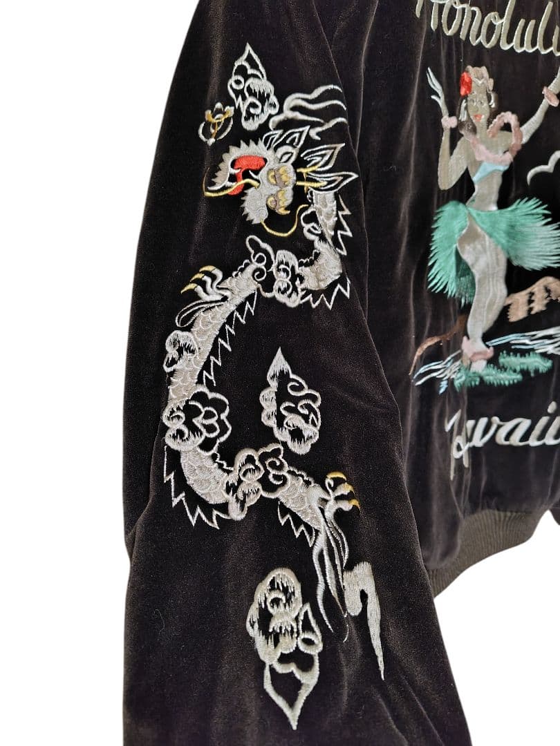 ジ*坂様 90s 初期 テーラー東洋 スカジャン 別珍 ハワイ ホノルル アロハ