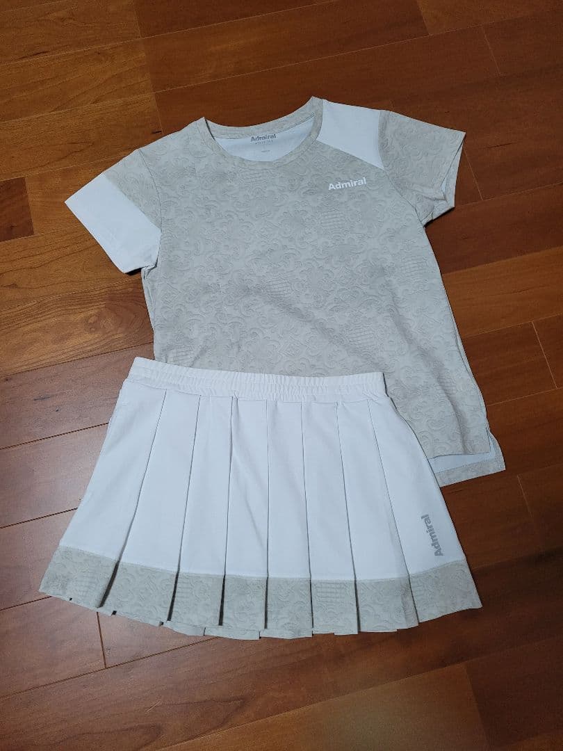 Admiral　ウェア　キルトプリントヘムプリーツスコート　ホワイト　M