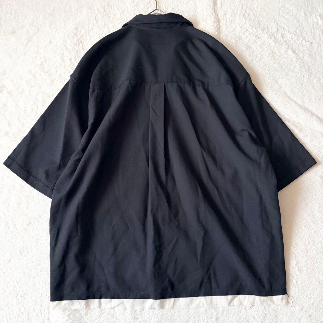 6201 美品✨ メゾンスペシャル レイルローダーシャツ 半袖 02 ブラック