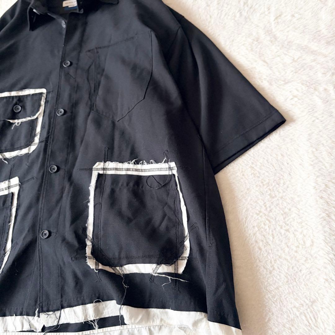 6201 美品✨ メゾンスペシャル レイルローダーシャツ 半袖 02 ブラック