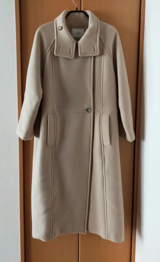 SLOBE IENA スタンドコクーンコート　38 ベージュ