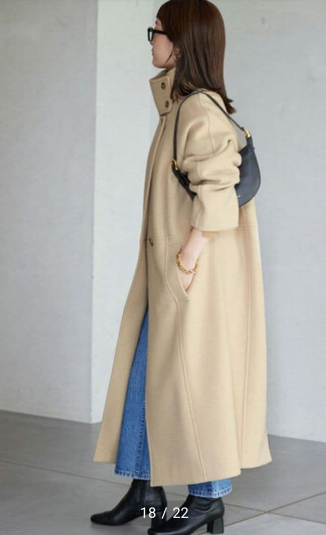 SLOBE IENA スタンドコクーンコート　38 ベージュ