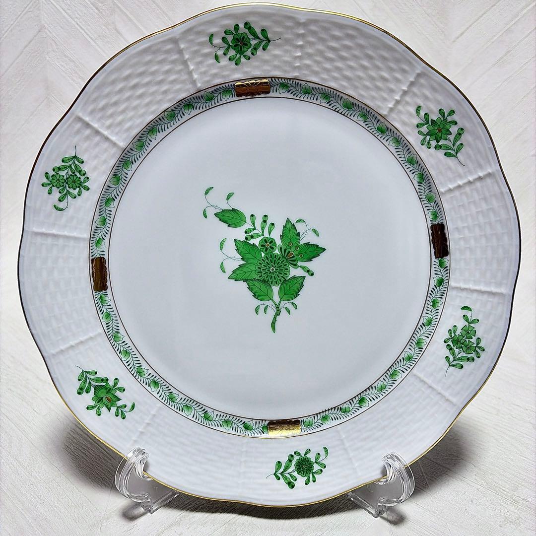 HEREND ヘレンド アポニー・グリーン プレート 25cm 6枚セット