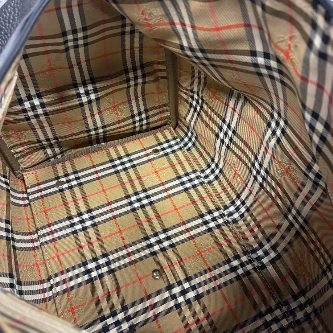 【鑑定済み】Burberry ミニボストンバッグ ブラック