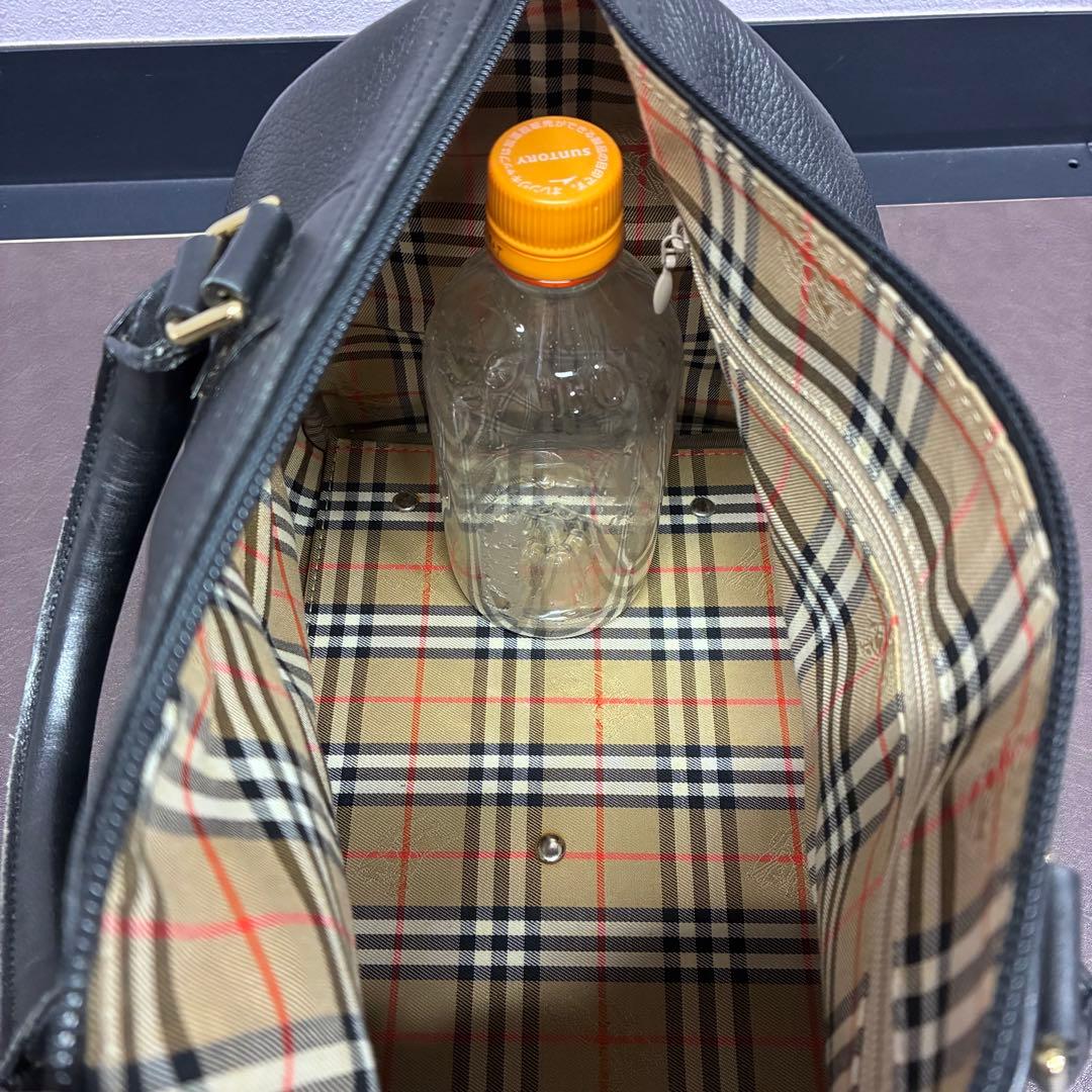 【鑑定済み】Burberry ミニボストンバッグ ブラック