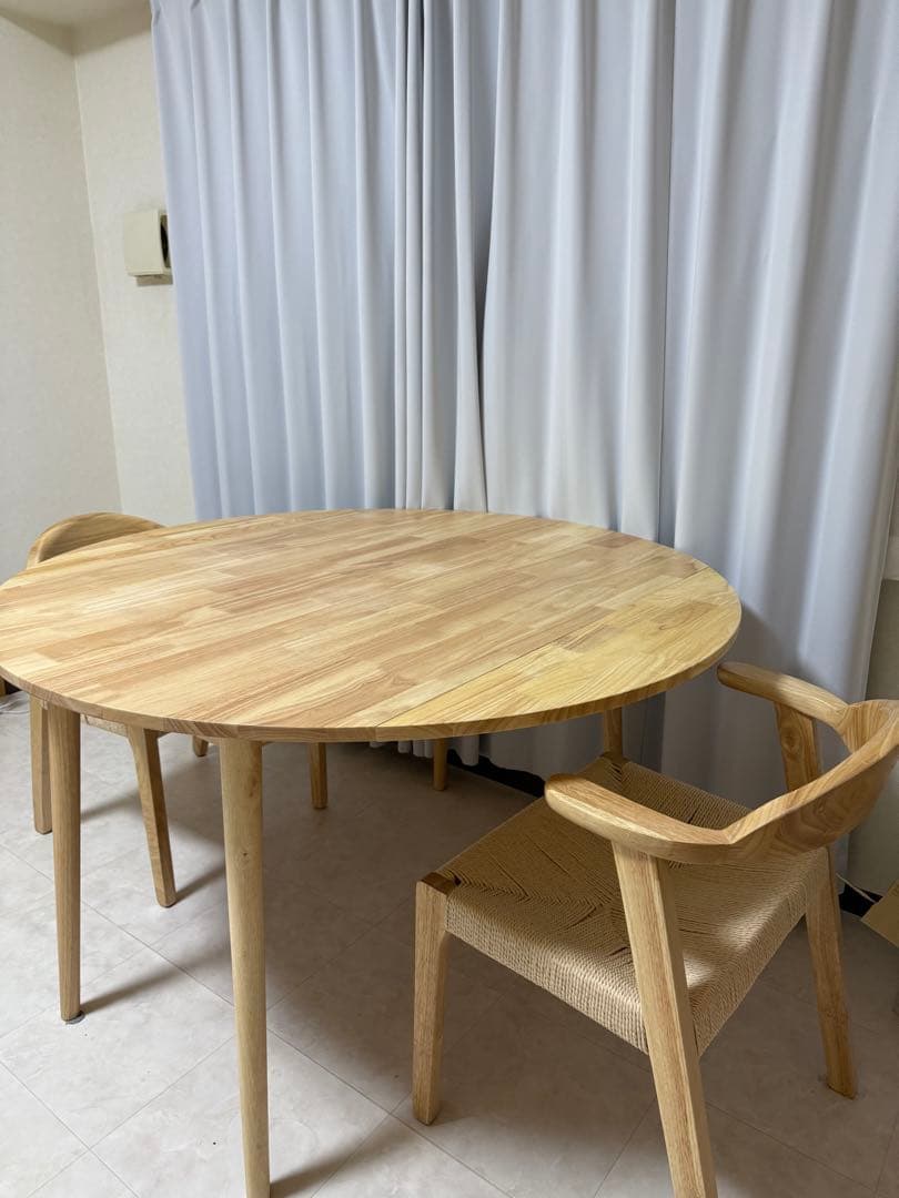 ダイニング丸テーブル 120cm 木製 ※椅子①②とセット購入をお願いします
