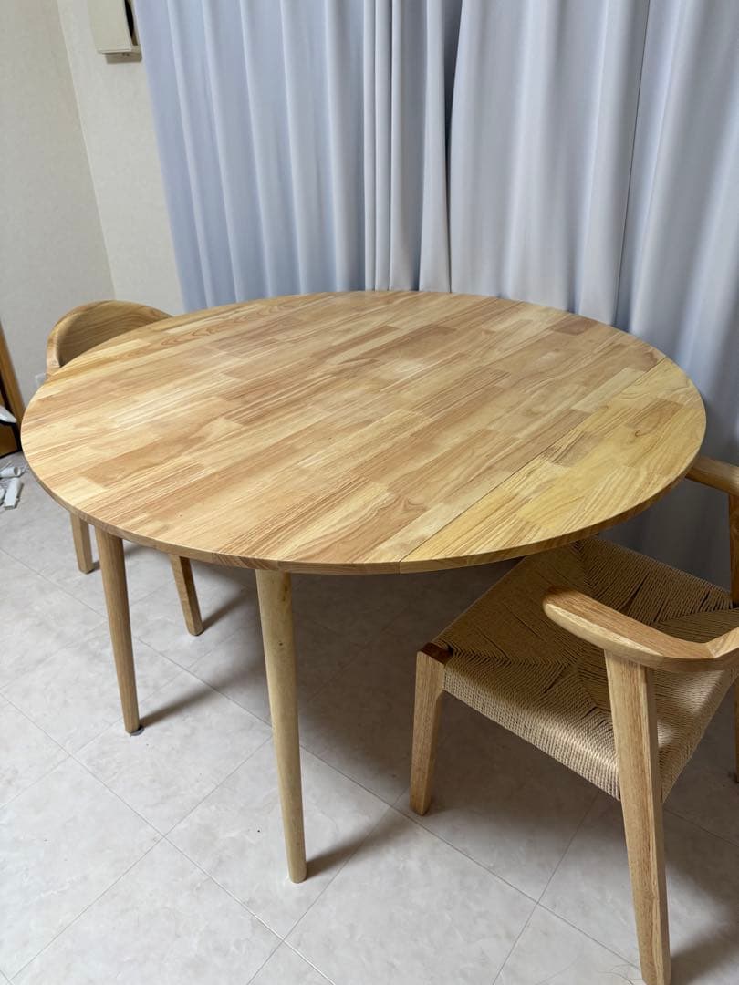 ダイニング丸テーブル 120cm 木製 ※椅子①②とセット購入をお願いします