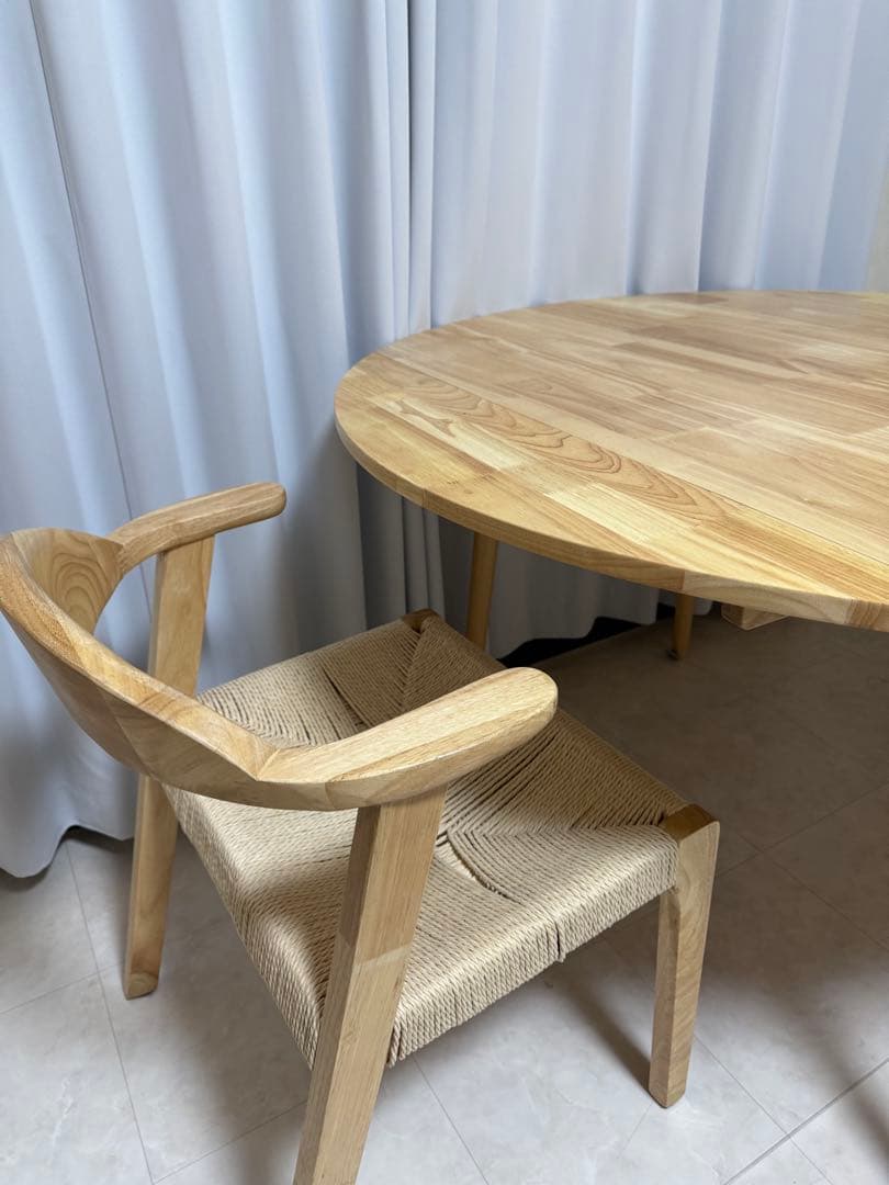 ダイニング丸テーブル 120cm 木製 ※椅子①②とセット購入をお願いします