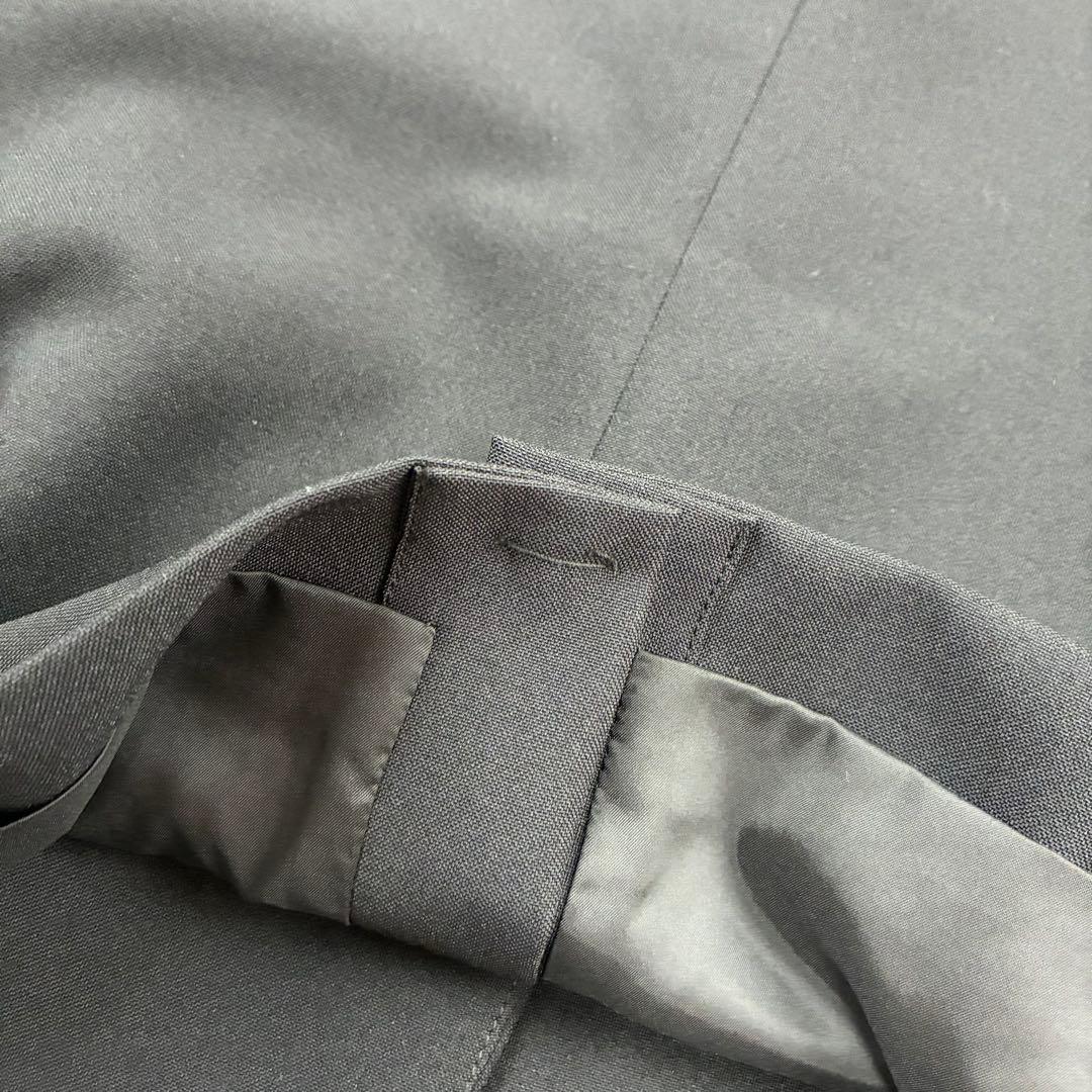 PLST　パンツスーツ　セットアップ　ノーカラージャケットM　パンツL　ブラック