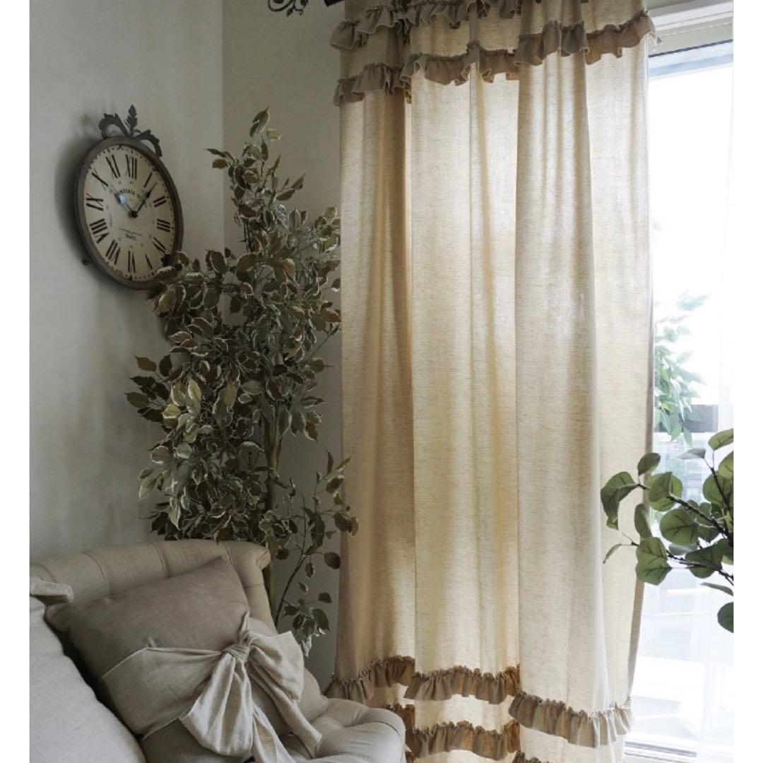 ＊オーダーカーテン＊ フリフリフリルカーテン　100×135  2枚組