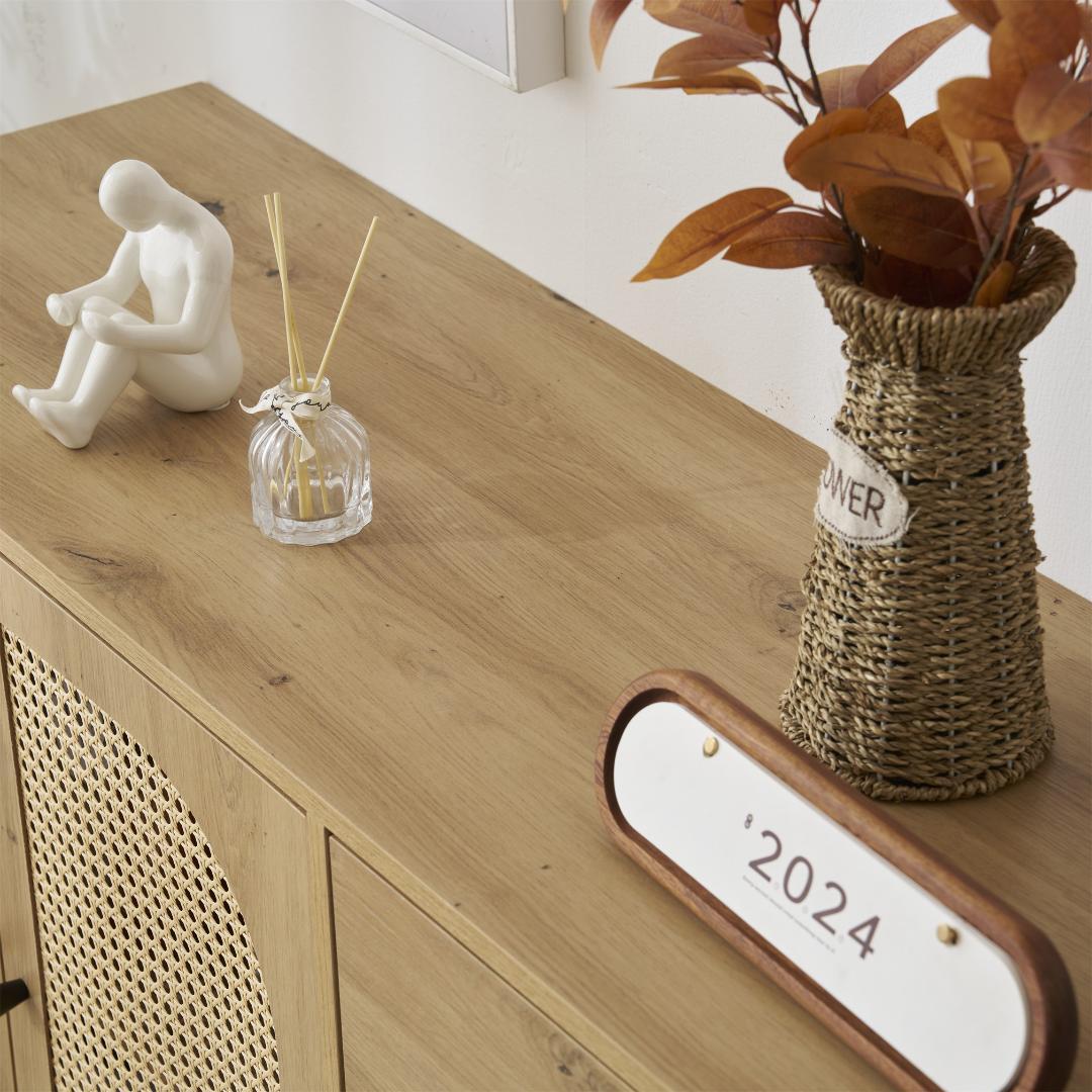 人気再入荷！大容量キャビネットリビング 収納 ローボード　NATURAL