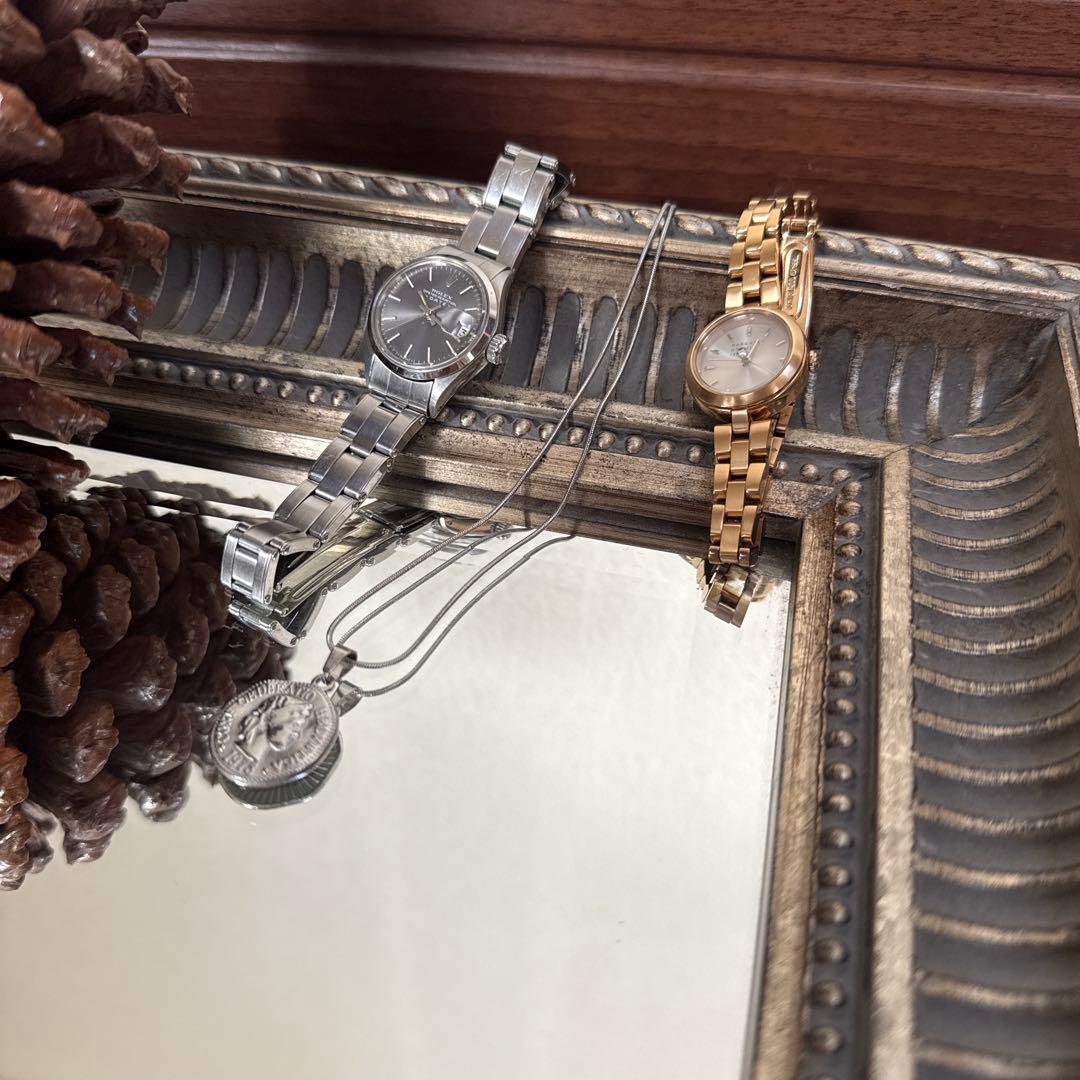 アンティーク調　ミラー 長方形　中型