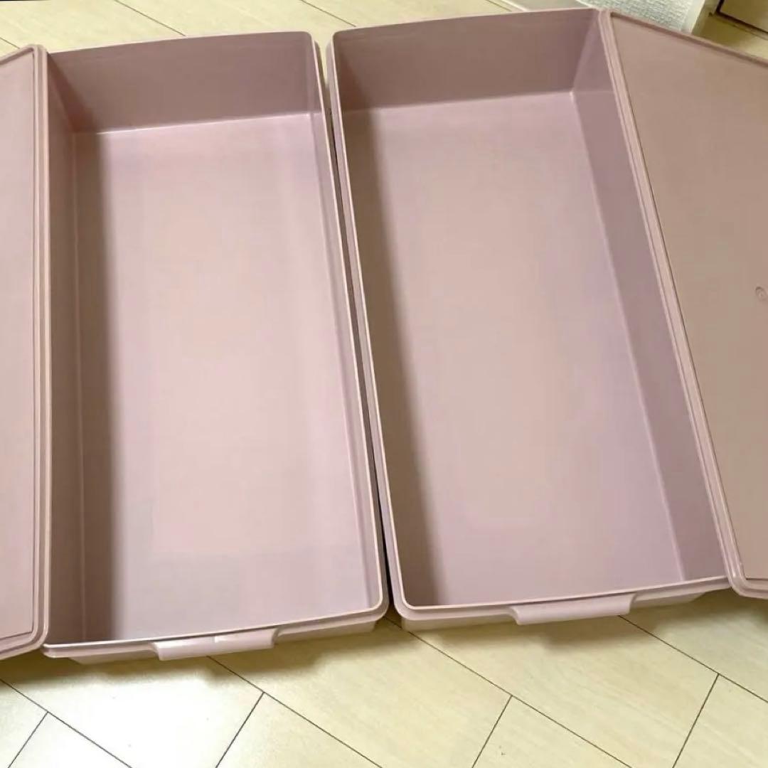 【タッパーウェア】衣装ケース スーパーケース くすみピンク 2個