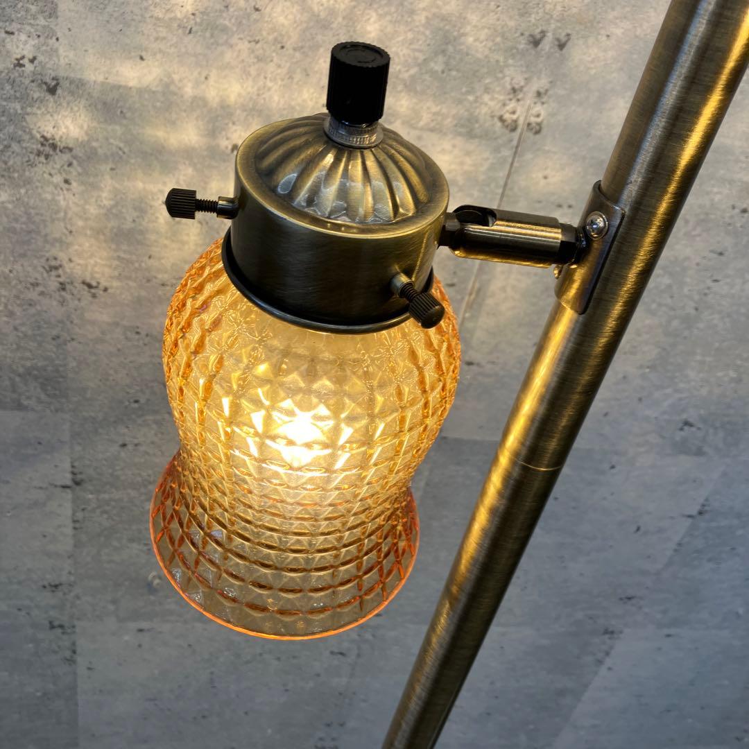 アンティーク ガラスシェード 3連灯 スタンドライト フロアライト