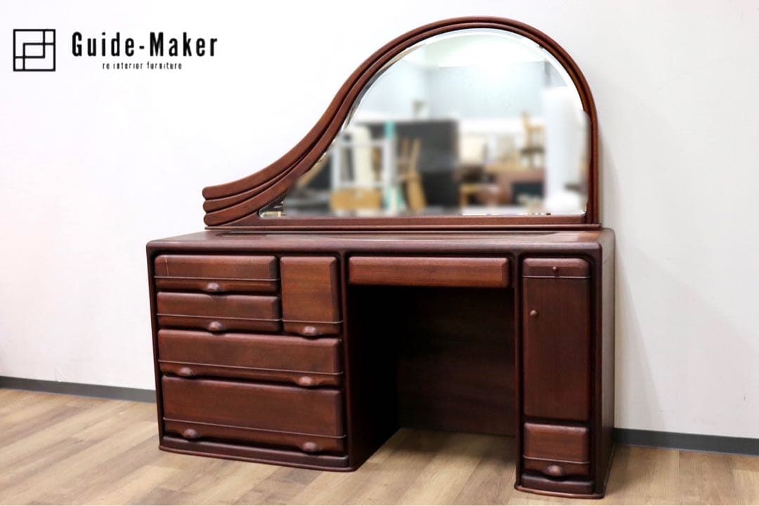 GMGK280○工房家具 和製ヴィンテージ ドレッサー 鏡台 化粧台 メイク台