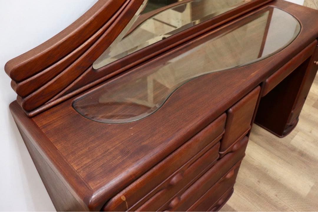 GMGK280○工房家具 和製ヴィンテージ ドレッサー 鏡台 化粧台 メイク台