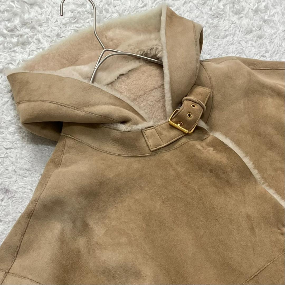美品✨Ballsey ボールジィ リアルムートン ポンチョ 羊革 ボア キャメル