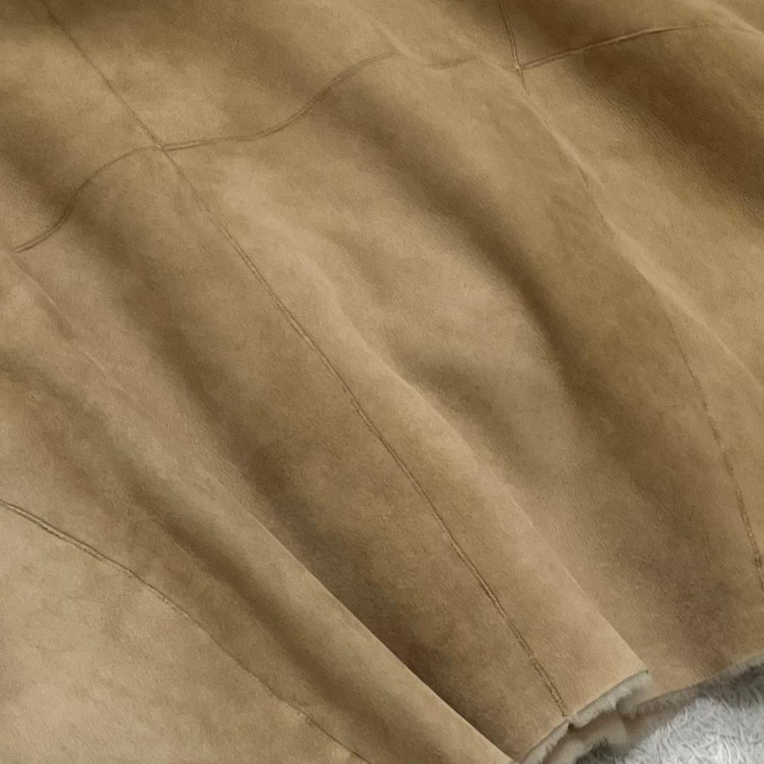 美品✨Ballsey ボールジィ リアルムートン ポンチョ 羊革 ボア キャメル