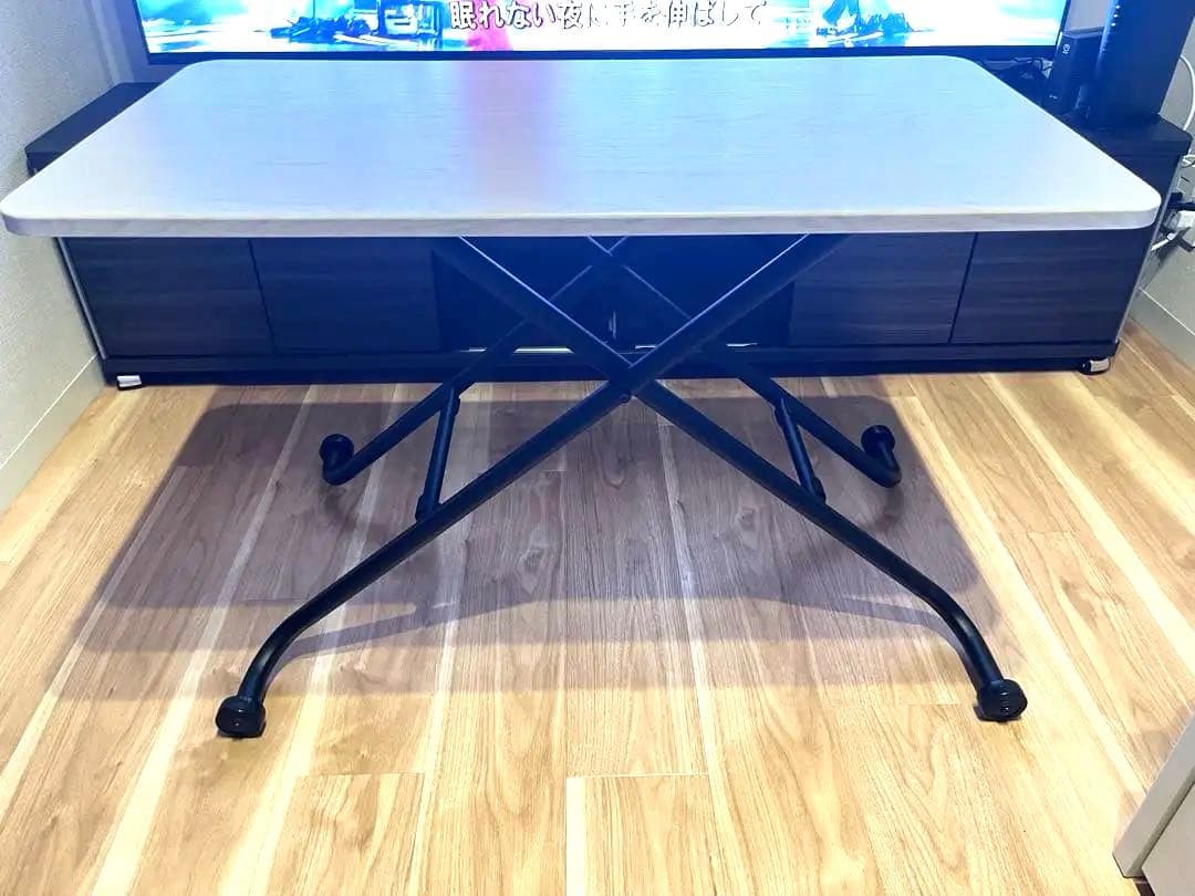 昇降テーブル　ニトリ　幅90 ホワイト