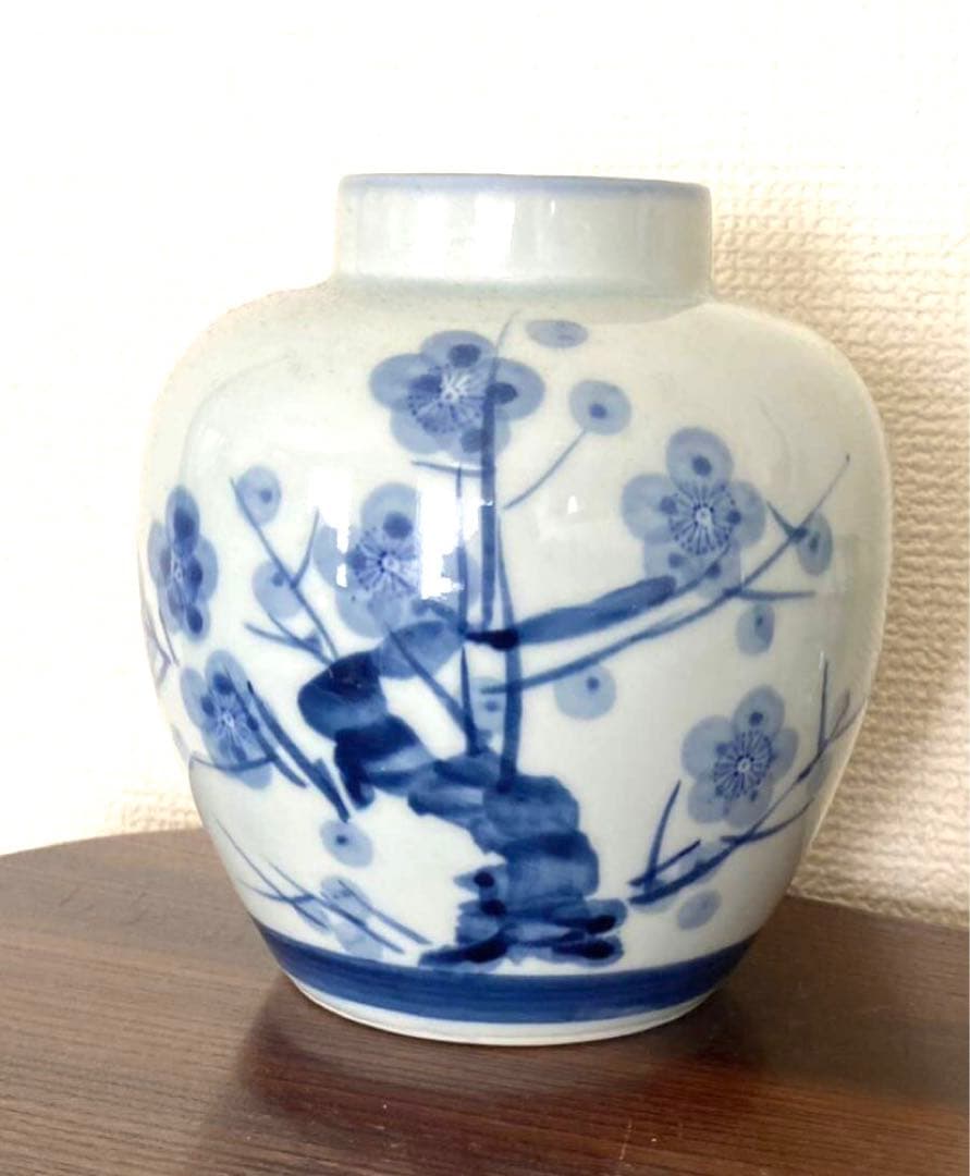 中国美術 手絵青花 梅花花瓶 壺 清代民国骨董 唐物 中国古玩