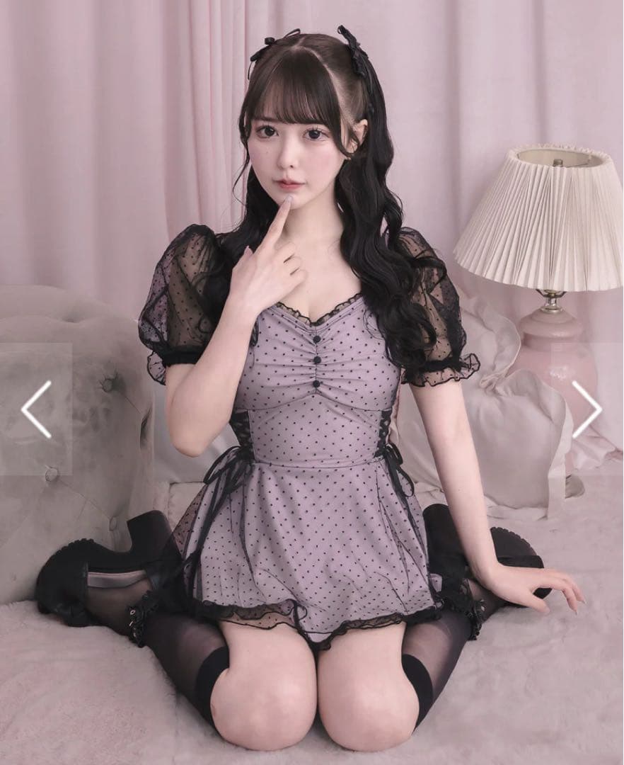 pium ドットチュールワンピーススイムウェア