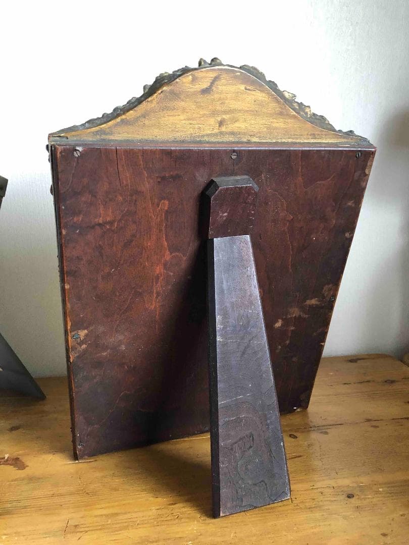 英国アンティークバーボラミラー/鏡/薔薇/ローズ柄 H33