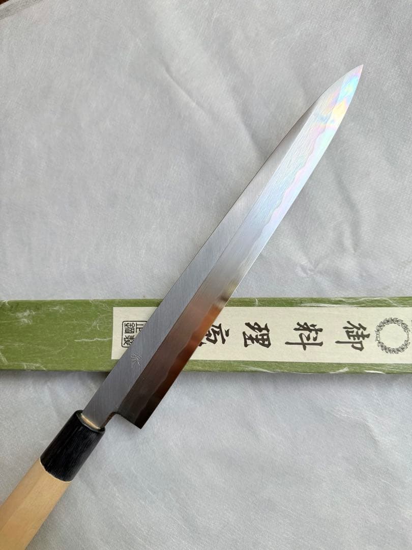 【堺打刃物】　刺身 柳刃　包丁　9寸　水牛角柄