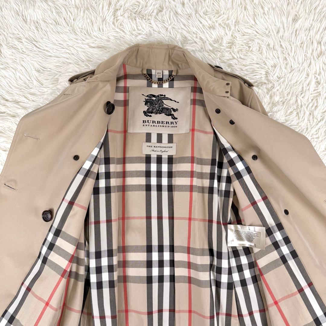 大きい バーバリー ケンジントン トレンチコート ロング メガチェック XL