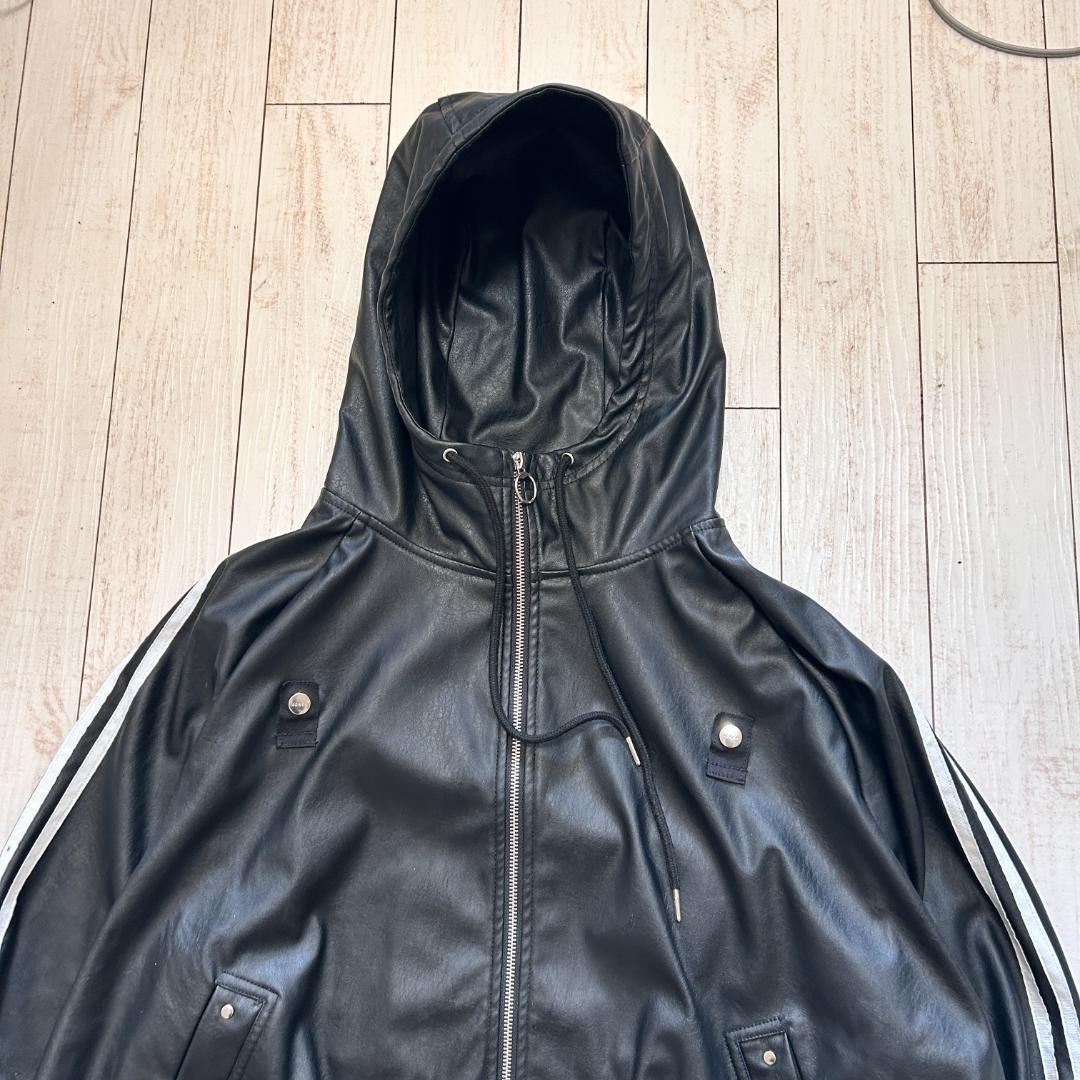 ADRER アドラー フェイクレザー セットアップ ジップパーカー ワイドパンツ