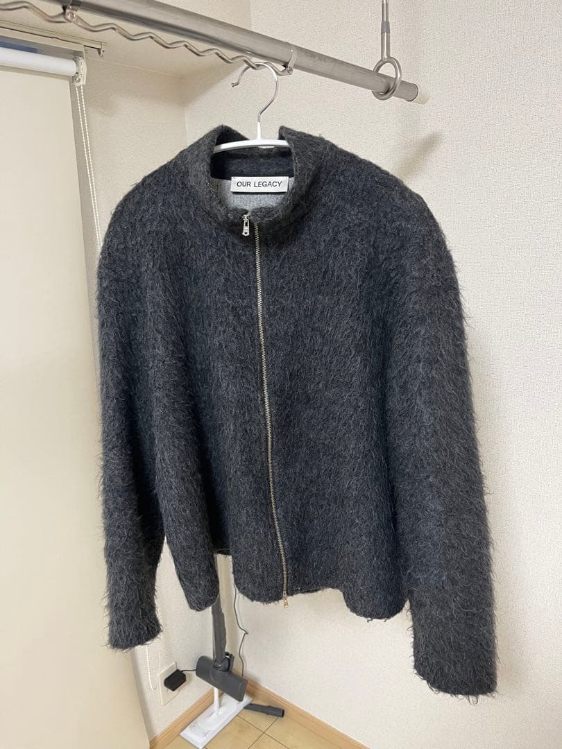 OURLEGACY SHRUNKEN FULL ZIP POLO 46 モヘア