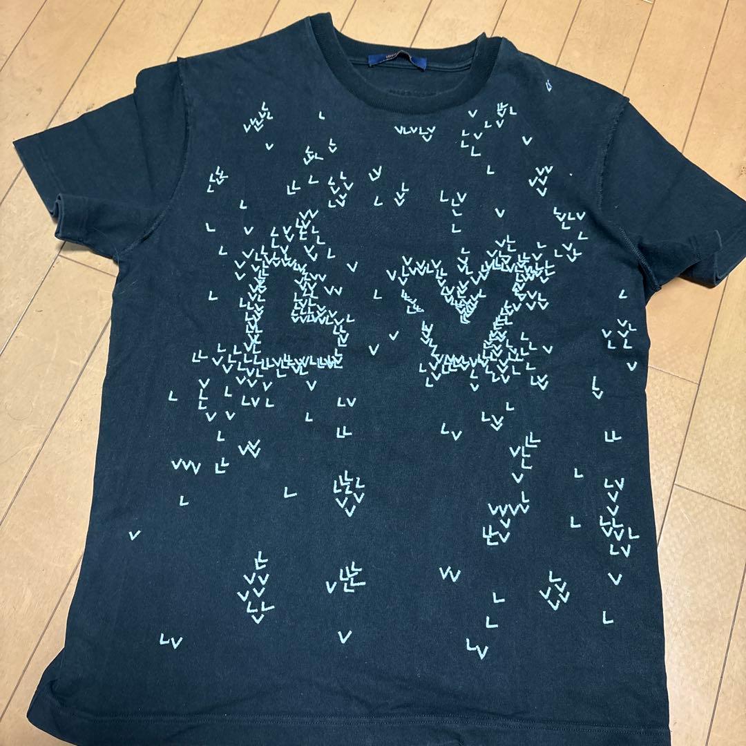 Louis Vuitton ロゴ刺繍 Tシャツ ブラック
