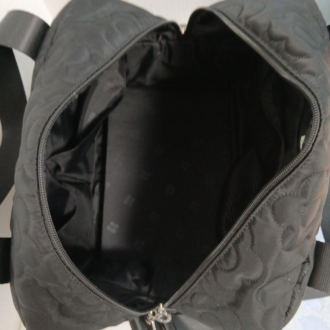 MARY QUANT 2way キルト ディジーボストンバッグ ブラック 大容量