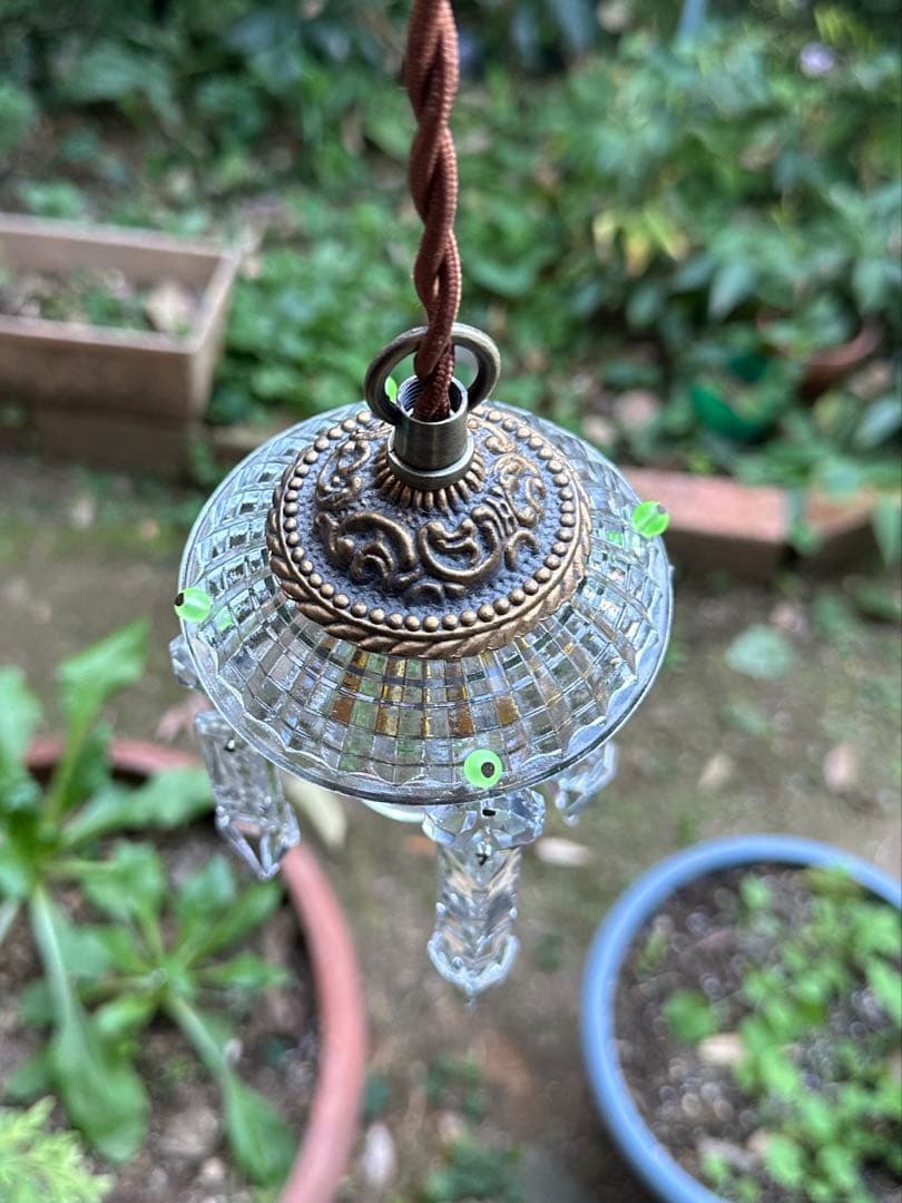 20's フランス アンティーク 希少なスピアドロップの可愛いミニシャンデリア＊