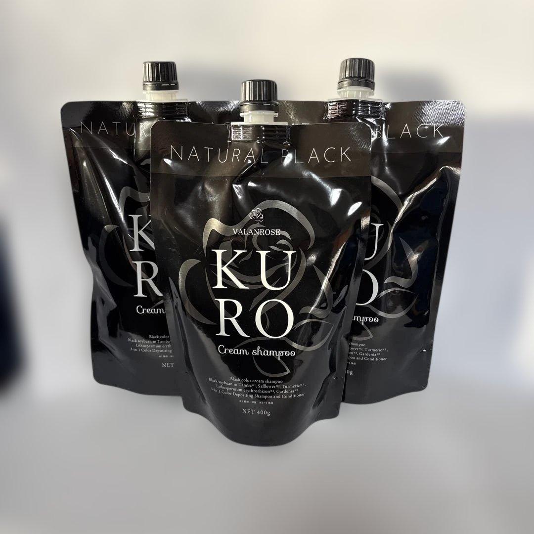 クロクリームシャンプーナチュラルブラック3個セット