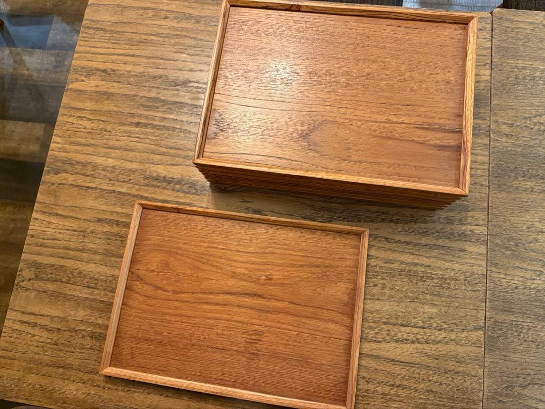 【中古美品】お洒落な木製お盆トレイ7点 和食 定食屋 カフェ ランチプレート