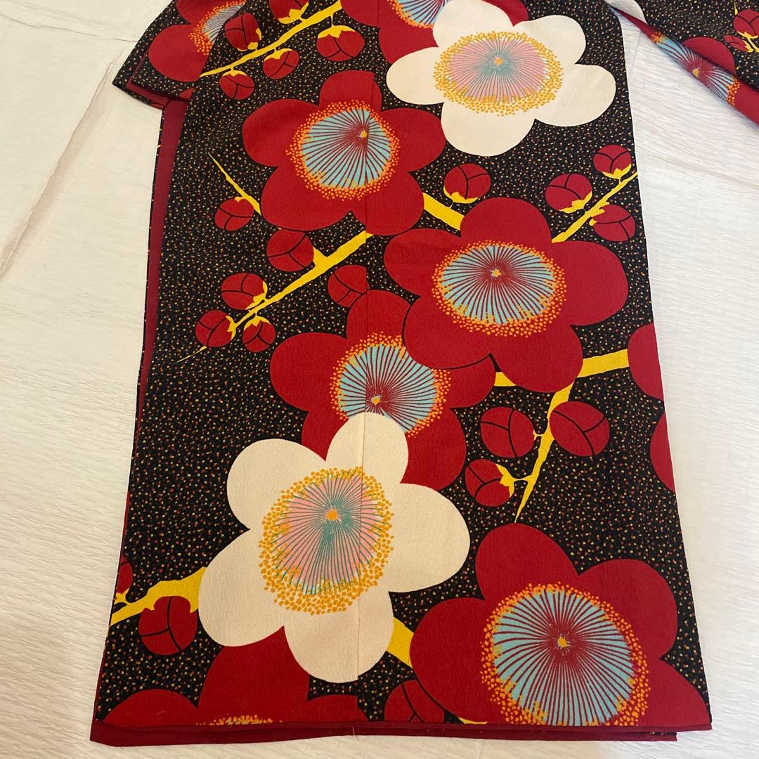 豆千代モダン　四つ身着物　大梅　7才以上身長130センチまで