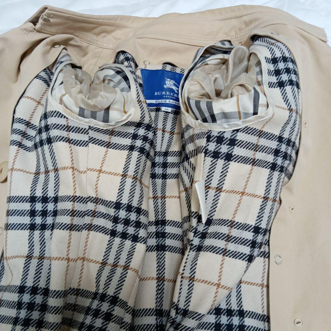 バーバリーブルーレーベル トレンチコート ノバチェック ライナー 38 ロング