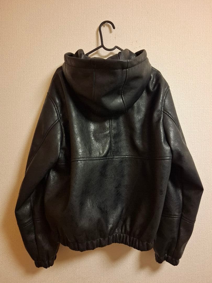 zara フェイクレザー　フーデッド　ジャケット